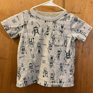 ❤️‍🔥❤️‍🔥🐻Size 4T - Carter - Gray Short Sleeve Pirate Tee